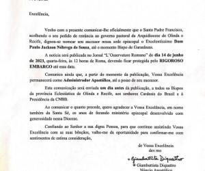 Dom Paulo Jackson recebe nomeação como novo arcebispo de Olinda e Recife