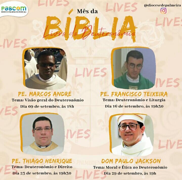 Diocese de Palmeira dos Índios realiza Lives no mês da Bíblia