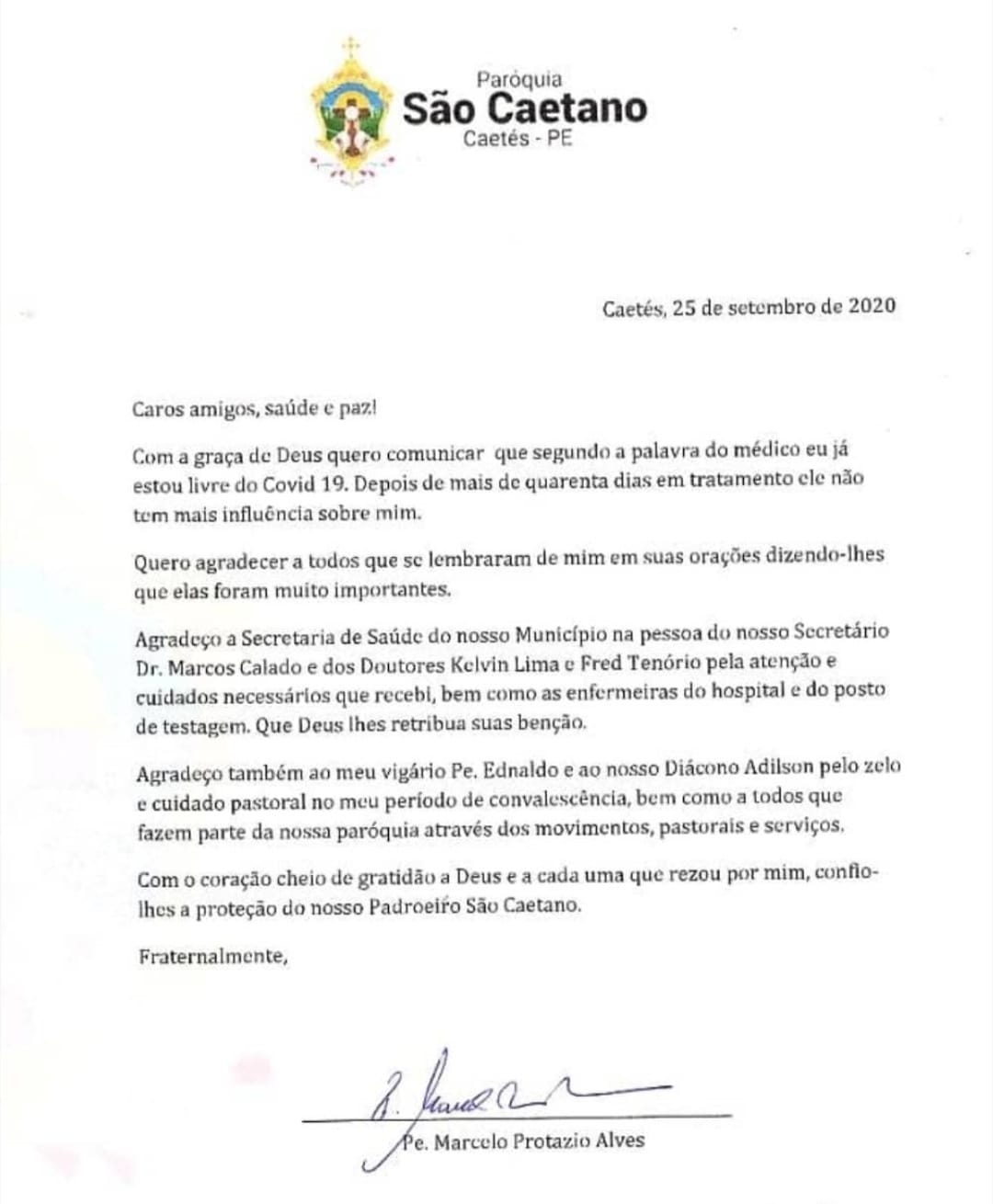 Comunicado paroquial
